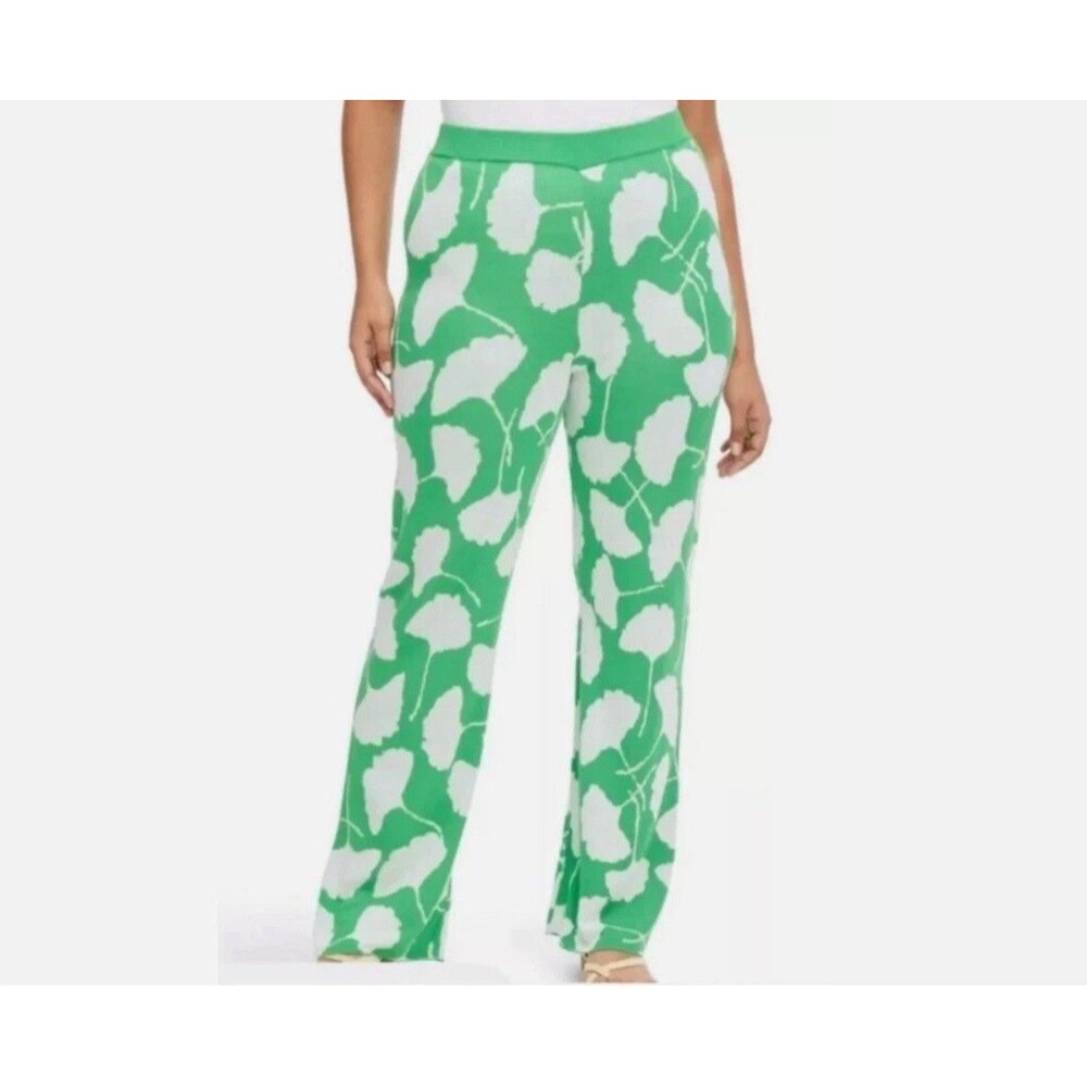 DVF/Target - Diane Von Furstenberg Y2K Vibe Green Ginkgo Knit Flare Pants Size S